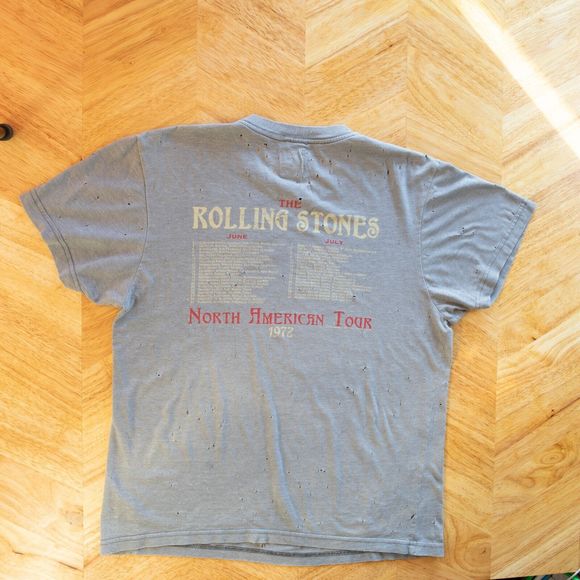 Retro Adult T-Shirt Rolling Stones Tour Shirt 1972 Graphic Tee VTG Concert Band - Picture 3 of 12